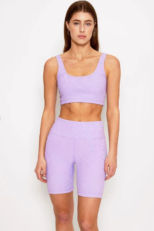 Graphite Blush Sports Bra for Speed -Scarlett ribbed sports bra lilac