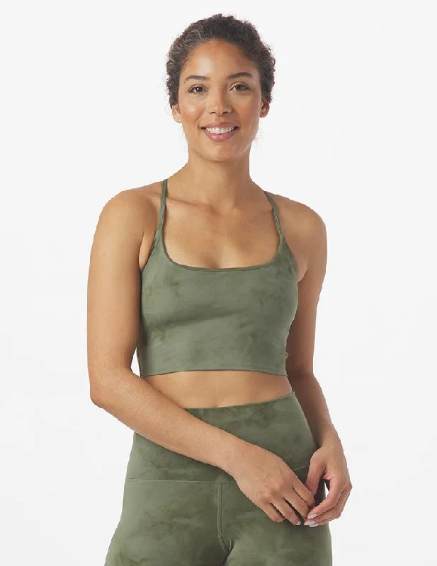 Navy Pine Sports Bra for Night -Pure Bra: Moss Tie-Dye