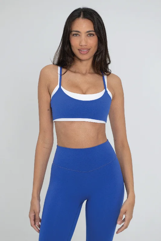 Coral Bounce Sports Bra for Versatility -Layered Bra - Cobalt