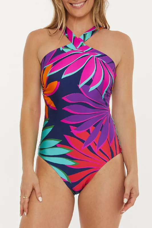 Long-core swimwear -Trina Turk Wailea High Neck One Piece