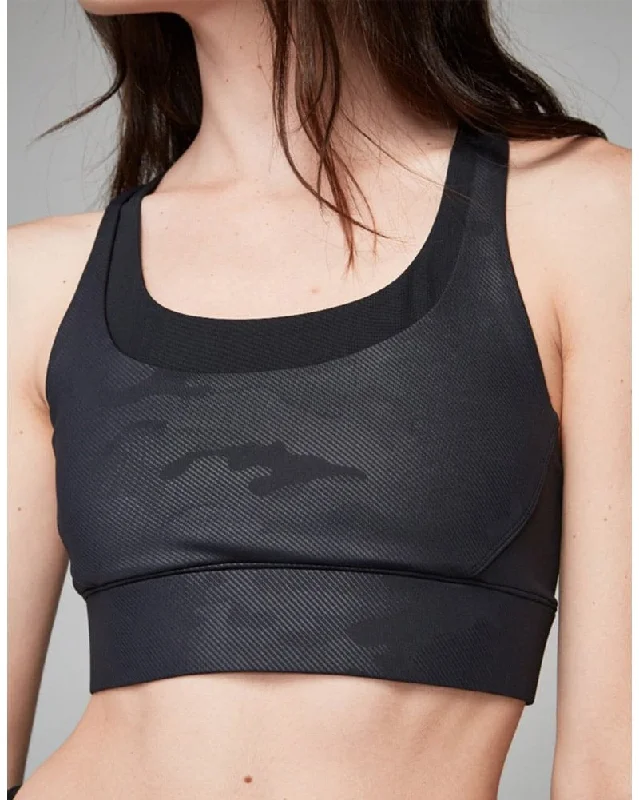 Flex Ease Sports Bra for Pilates -Varley Bolton Sports Bra - Womens - Black Modern Camo Print