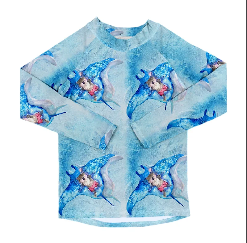 High-fit swimwear -Manta Ray Koala Kids' Rash Top