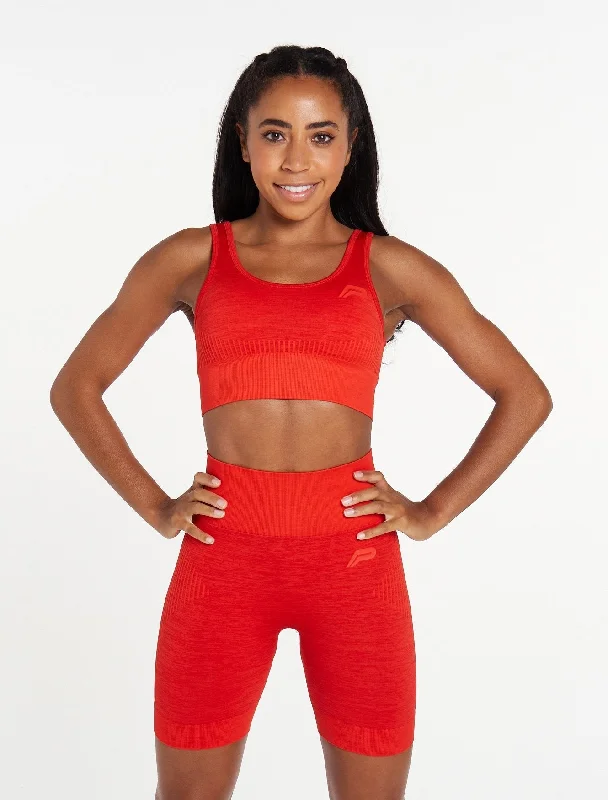 Breeze Lite Sports Bra for Summer -ADAPT Seamless Sports Bra - Red