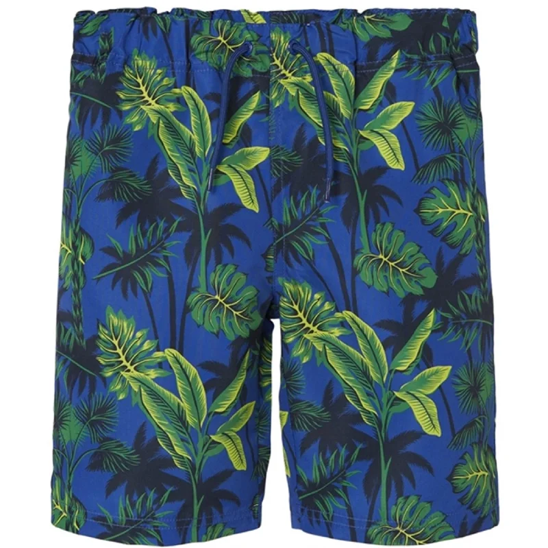 Plum Emerald Sports Short for Barre -Name it Surf the Web Palm Zorro Swim Shorts