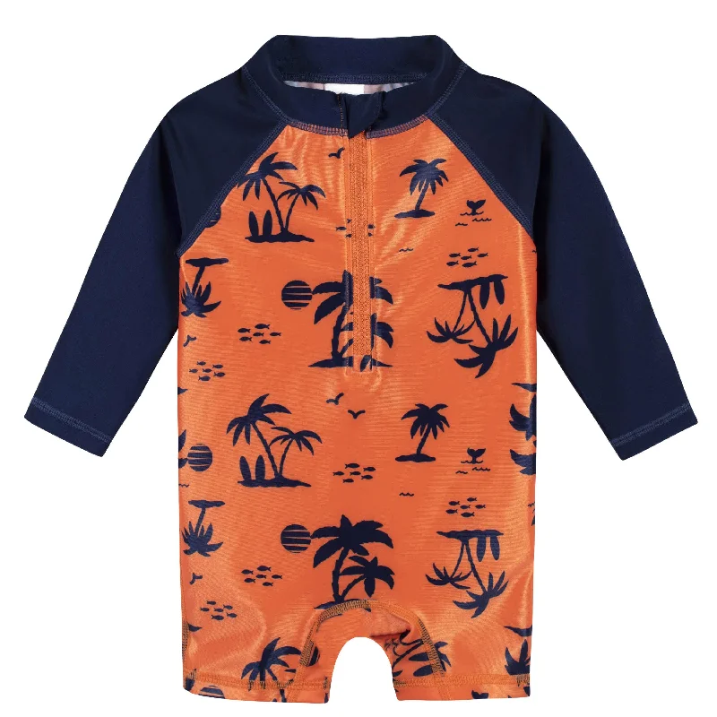 Red core swimwear -Baby & Toddler Boys UPF 50+ Vacation Vibes Rash Guard