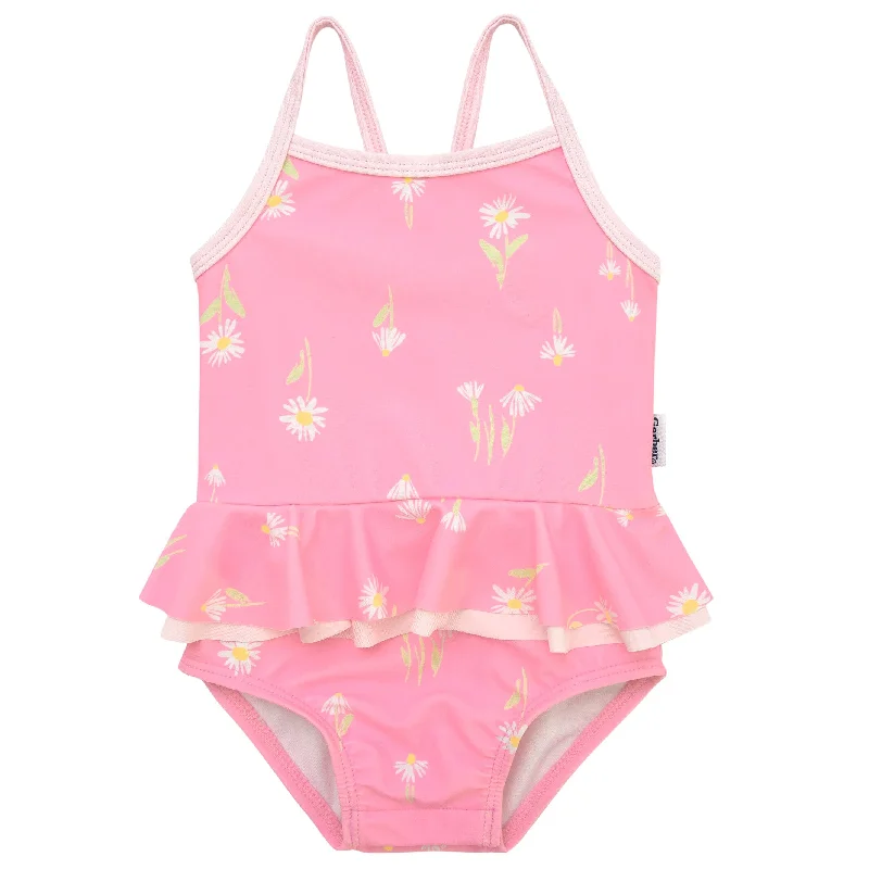 Halter-core swimwear -Baby Girls UPF 50+ Daisies One-Piece Swimsuit