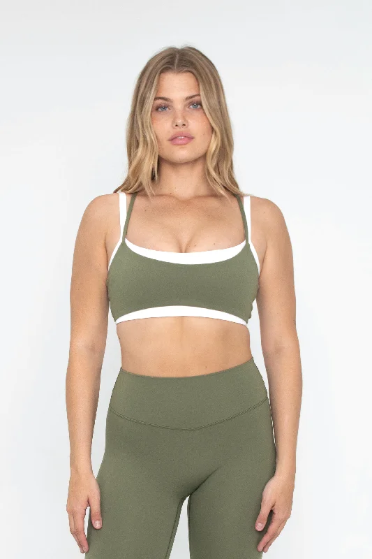 Silk Touch Sports Bra for Comfort -Layered Bra - Camp