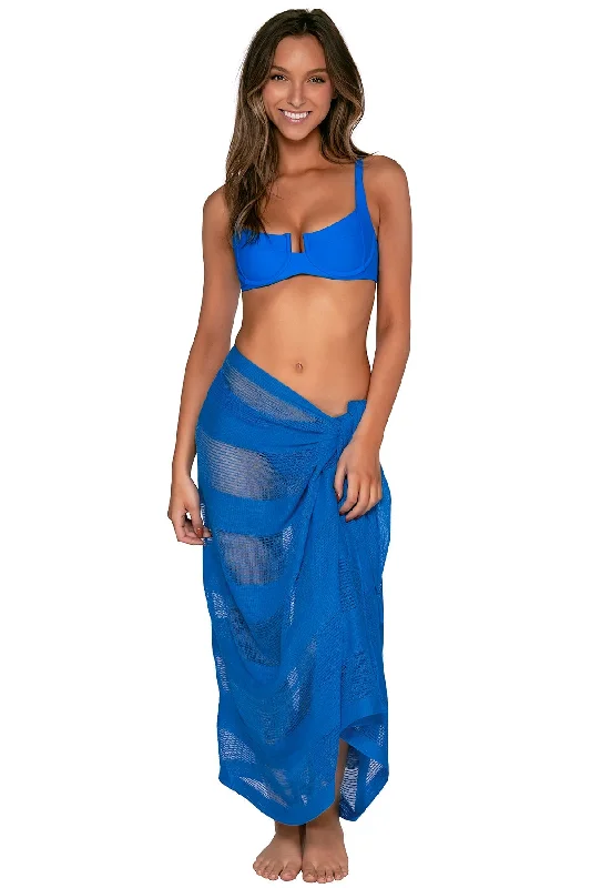 Zip-fit swimwear -Sunsets Electric Blue Paradise Pareo