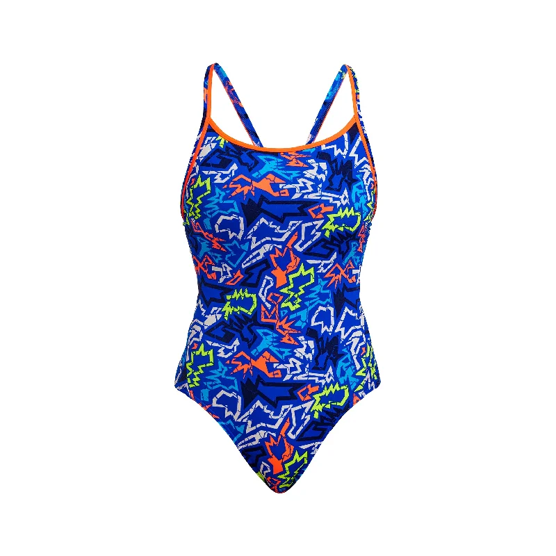 Halter-fit swimwear -Broken Hearts | Ladies Diamond Back One Piece