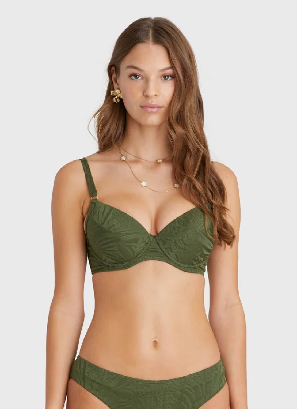 Stretch-core swimwear -Olive Judy D/DD Cup Top