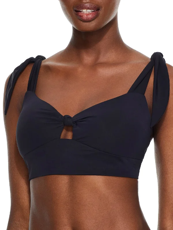 Graphite Blush Sports Bra for Motion -Sunsets Women's Black Lily Wire-Free Bralette Bikini Top