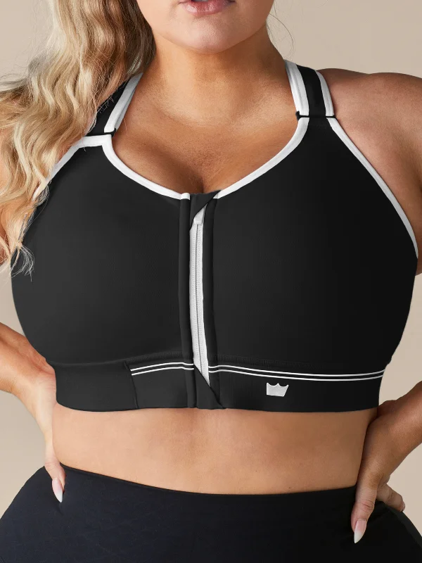 Citron Active Sports Bra for Comfort -Flex Sports Bra - Black & White