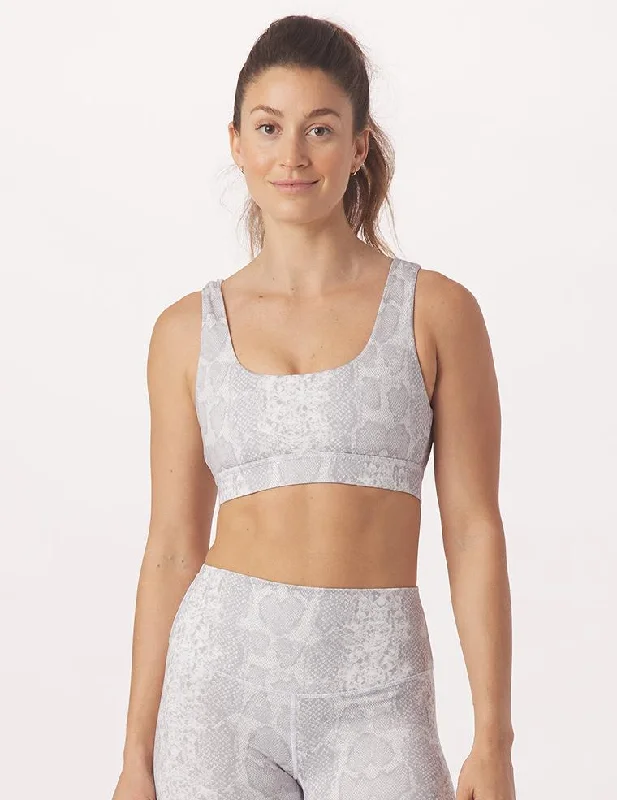 Violet Citron Sports Bra for Multi-Sport -Splendid Bra: White Snake