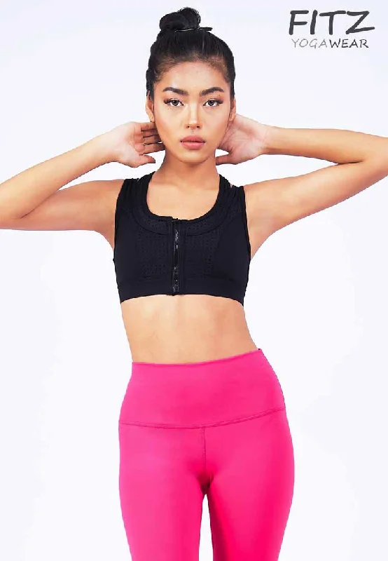 Violet Slim Sports Bra for Teens -สปอร์ตบรา บราโยคะ บราออกกำลังกาย Fitz - Viviana Sports Bra - Black *พร้อมส่ง*