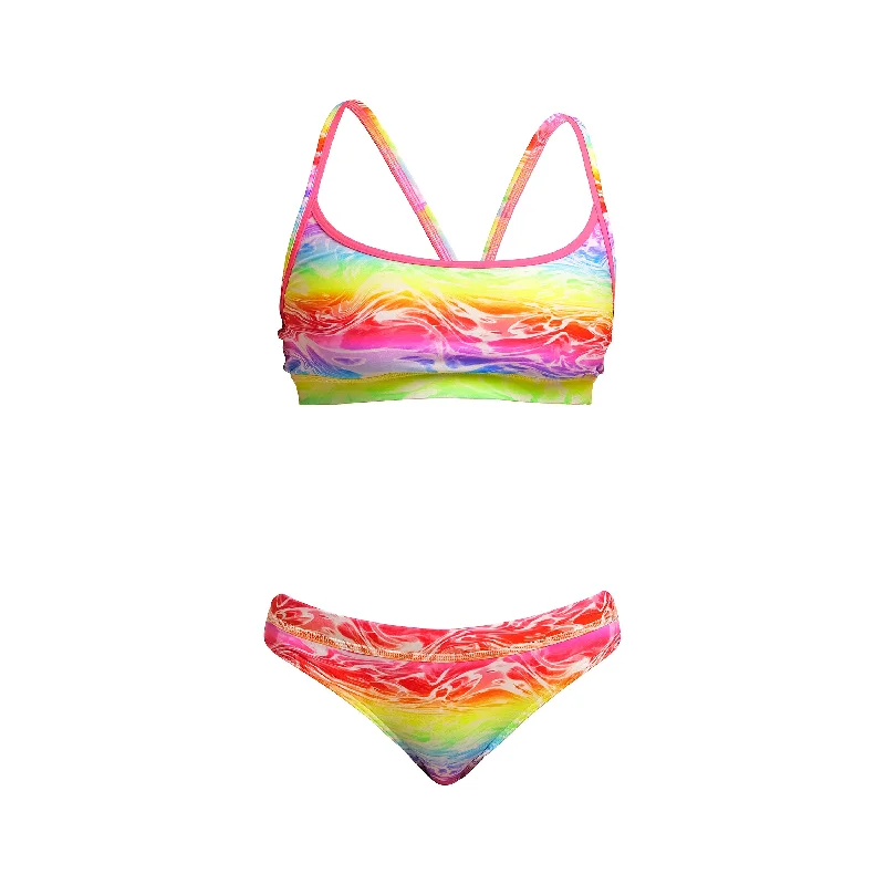 Mesh-fit swimwear -Lake Acid | Ladies Sports Top