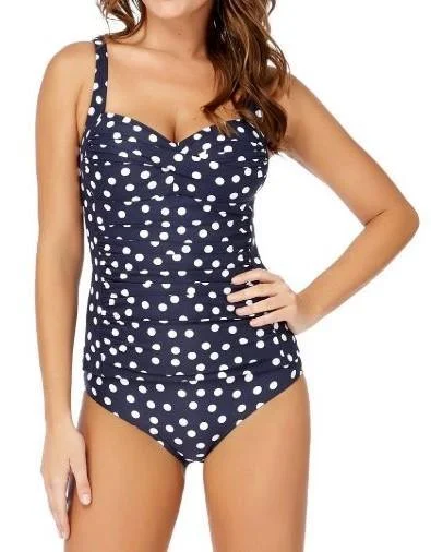 Titan Pulse Sports Tank Top for Intensity -N33345 Niptuck Tankini Singlet Navy Polka Dot Multi Fit