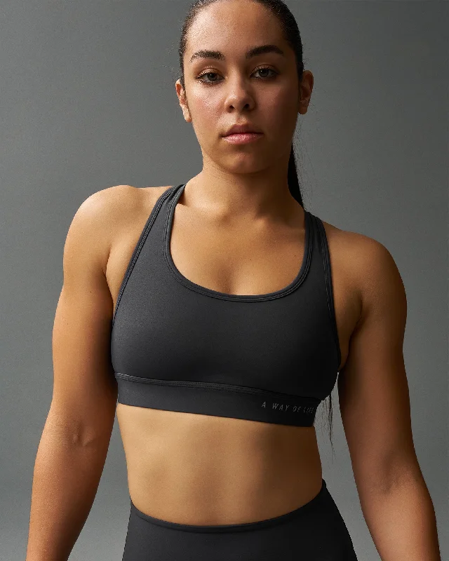 Pine Navy Sports Bra for Versatility -RUDIS Women's Sports Bra - Charcoal