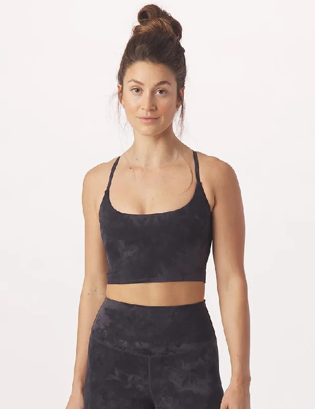 Pine Tall Sports Bra for Length -Pure Bra: Black Tie-Dye