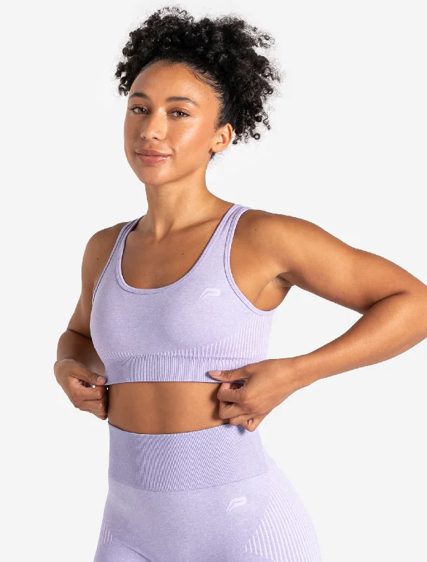 Navy Pine Sports Bra for Luxury -ADAPT 2.0 Seamless Sports Bra - Lilac