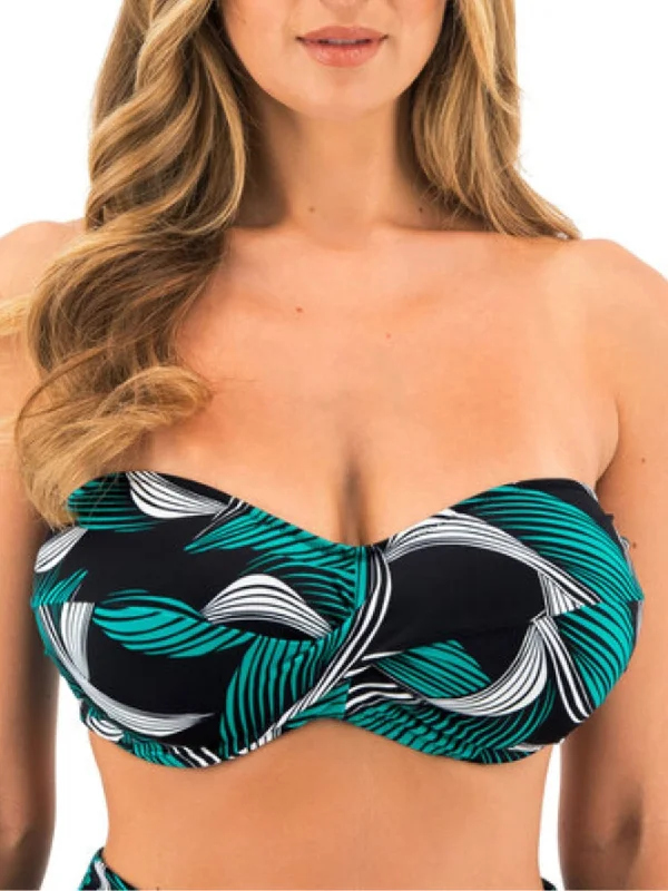 Wave-fit swimwear -Saint Lucia Twist Bandeau Bikini Top - Black