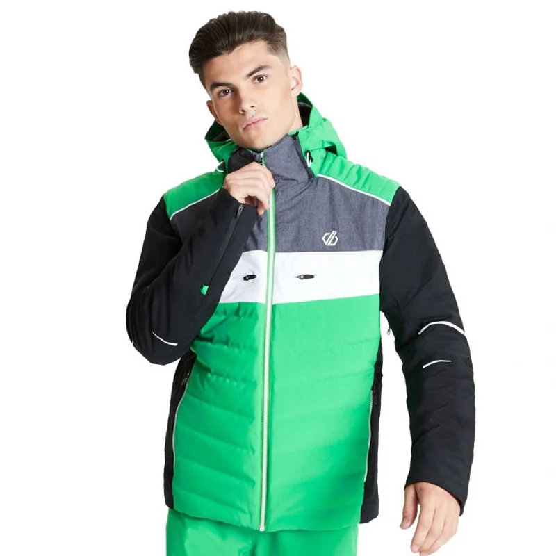 Thumb-core sports jacket -Dare2b Mens Cipher Quilted Snow Waterproof Ski Jacket