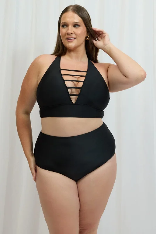 Aqua-fit swimwear -Black Cut Out Bikini Set