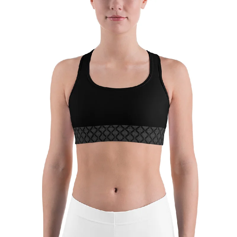 Navy Secure Sports Bra for Visibility -Ahimsa (Silver&Black) Sports bra