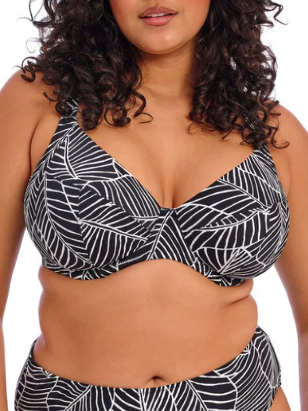 Logo-core swimwear -Kata Beach Plunge Bikini Top - Black