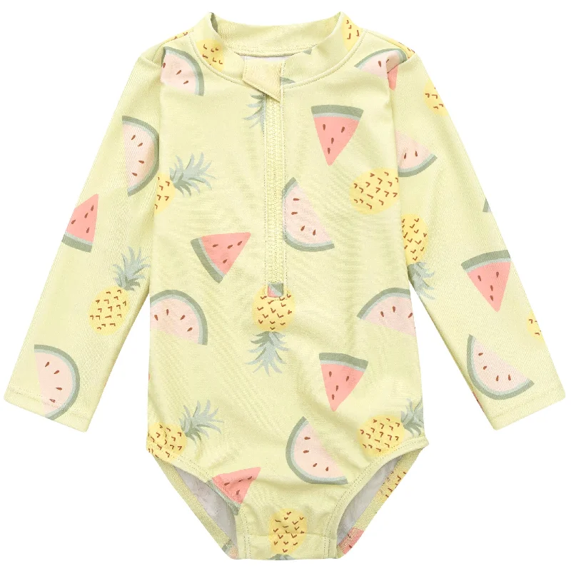 Long-fit swimwear -Baby Girls UPF 50+ Fruit Rash Guard