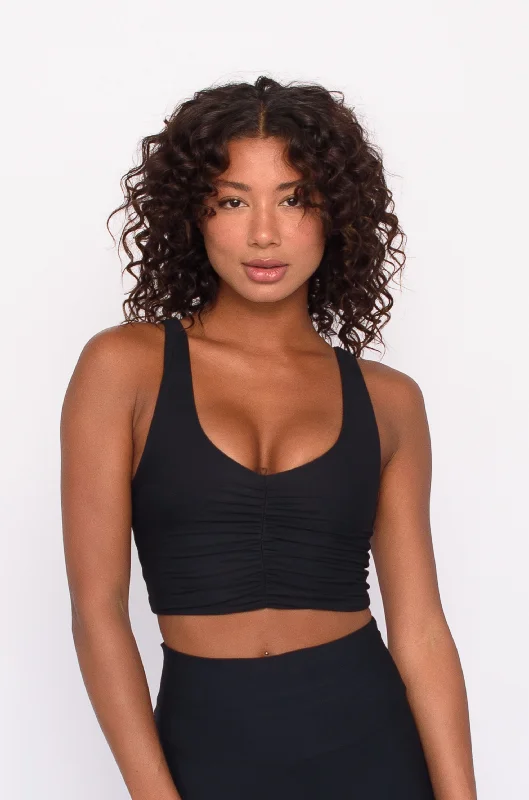 Emerald Plum Sports Bra for Agility -Winnie Sports Bra - Black