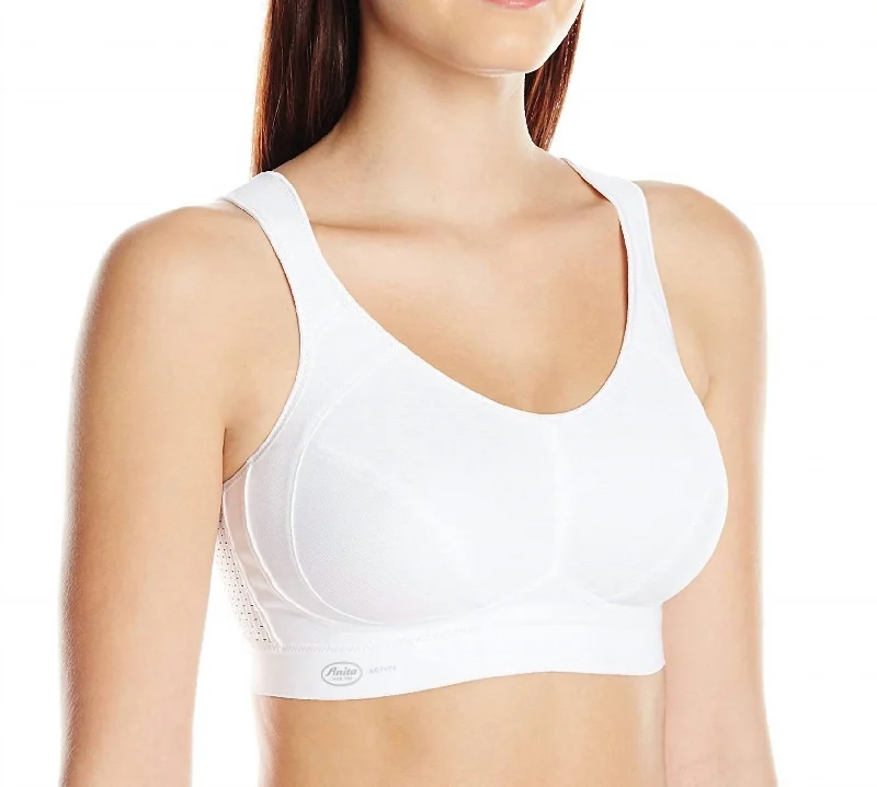 Emerald Elite Sports Bra for Speed -Maximum Control Wire-Free Sports Bra In White