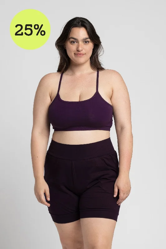 Plum Sports Bra for Training -I'mPerfect Criss Cross Bra 25%off