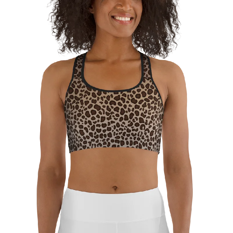 Violet Warm Sports Bra for Zumba -Leopard Womens Sports Bra