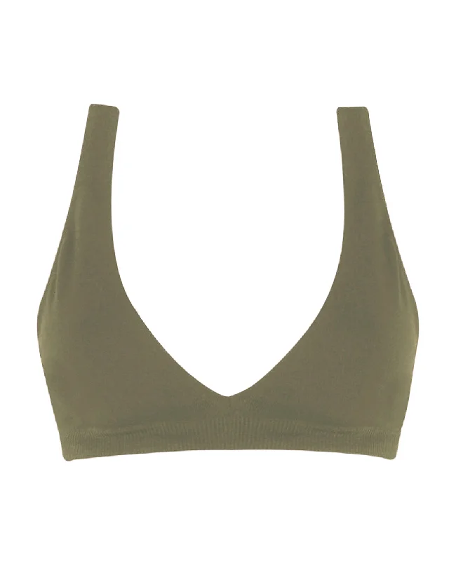 Turquoise Breeze Sports Bra for Young -GRACEFUL Bikini Bra Top | Olive