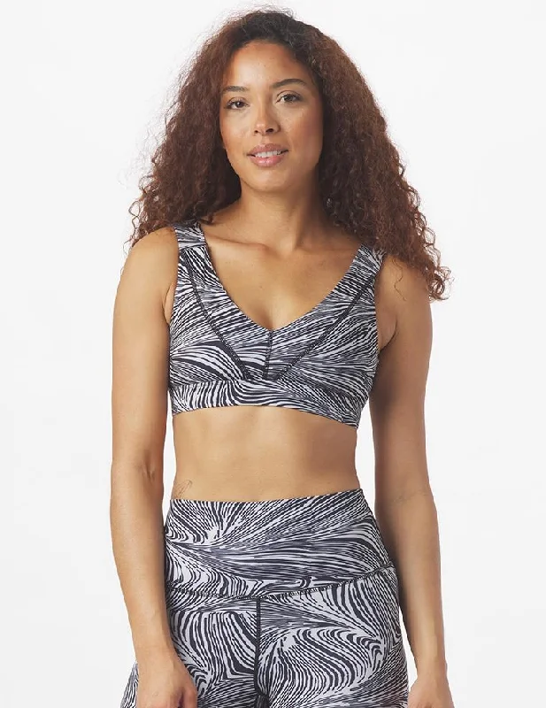 Plum Emerald Sports Bra for Athletes -Tide Bra: Oatmeal Swirl