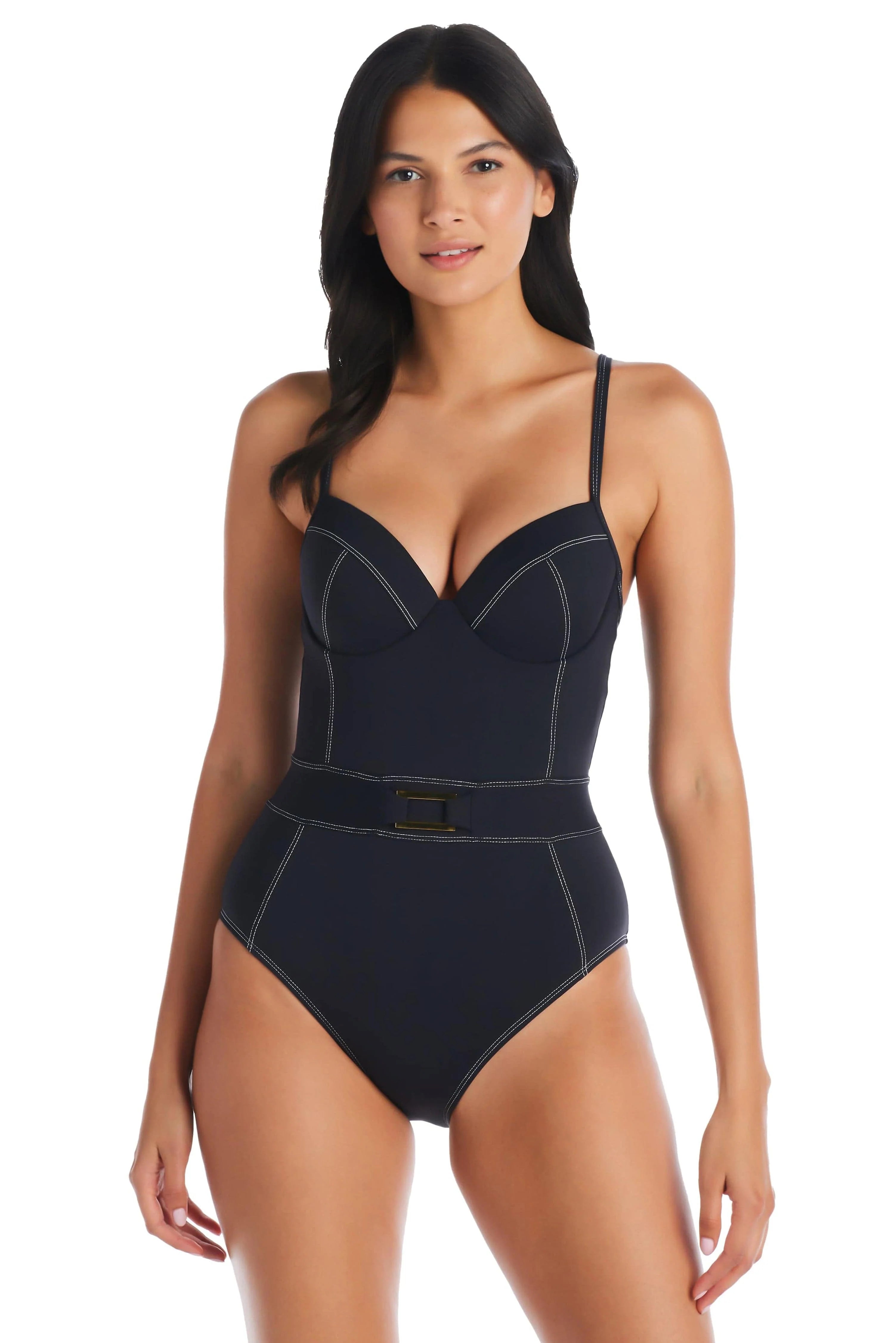 Black core swimwear -Bleu Rod Beattie A Fine Line Black One Piece