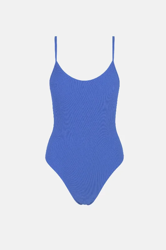 Sun-core swimwear -Essential Rib Minimal One Piece Cobalt