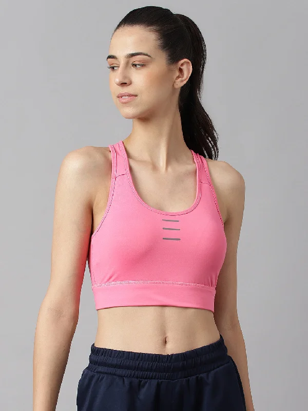 Turquoise Peak Sports Bra for Air -Alcis Women Pink Anti-Static Slim-Fit High Support Sports Bra