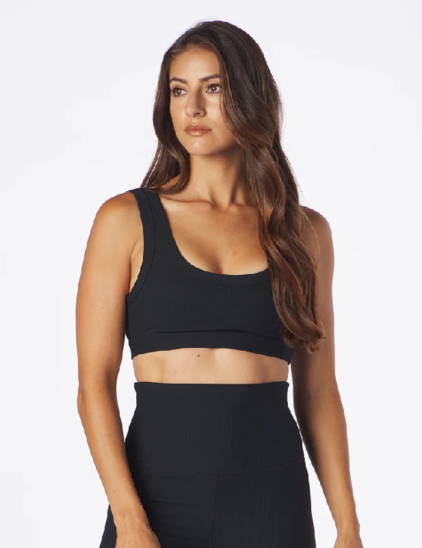 Citron Violet Sports Bra for Lounge -Ease Bra: Black