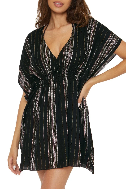 Mesh-fit swimwear -Becca Radiance Black Blush Woven Tunic