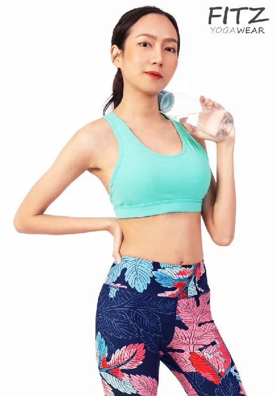 Navy Pine Sports Bra for Luxury -สปอร์ตบรา บราโยคะ บราออกกำลังกาย Fitz - Vistra Bra - Teal **พร้อมส่ง**