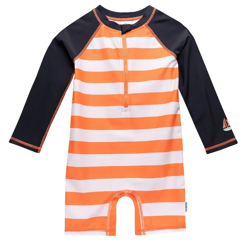 Navy fit swimwear -Toddler Boys UPF 50+ Stripe Rash Guard