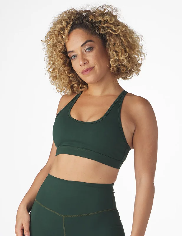 Blush Graphite Sports Bra for Dryness -Habit Former Bra: Forest