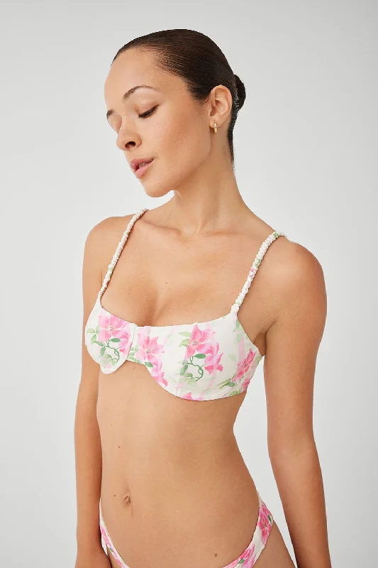 Short-fit swimwear -Pam Floral Underwire Bikini Top - Tiger Lily