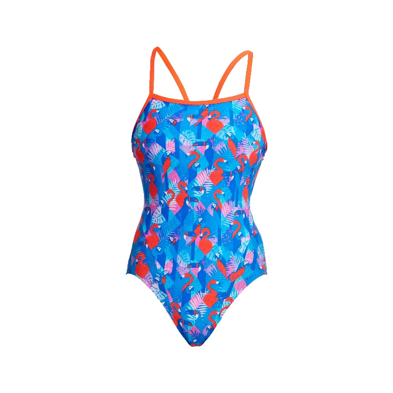 Race-core swimwear -FLAMING VEGAS | LADIES STRAPPED IN ONE PIECE