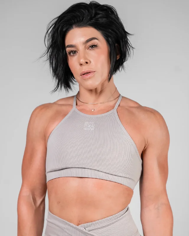 Citron Easy Sports Bra for Cold Days -WOMENS RIBBED BRA - GREY