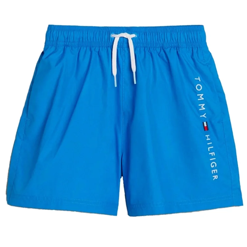 Matte Flow Sports Short for Minimalism -Tommy Hilfiger Medium Drawstring Swim Shorts Blue Spell