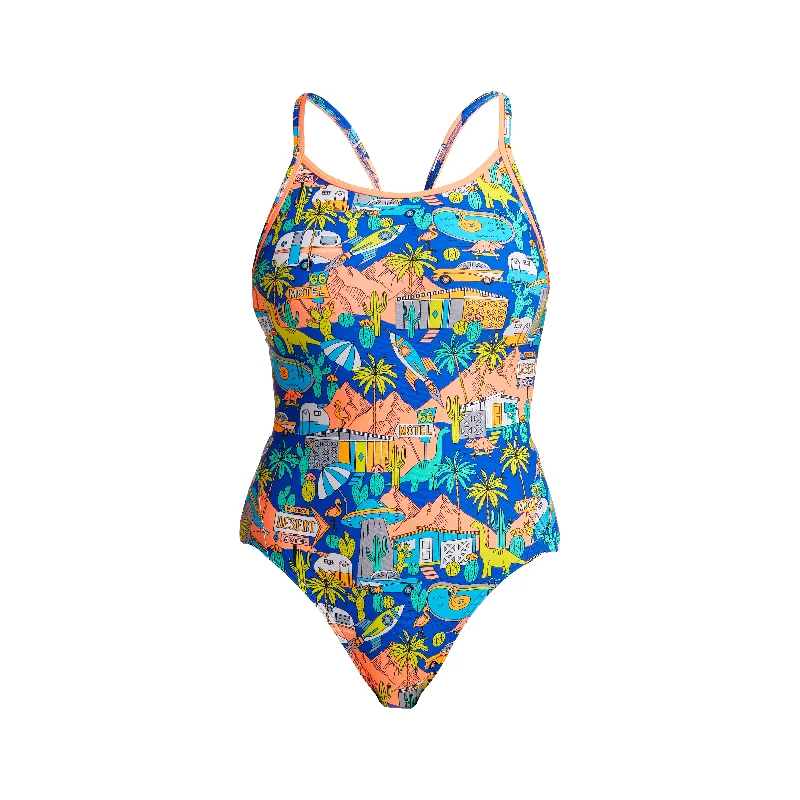 Surf-fit swimwear -Wacky West | Ladies Eco Diamond Back One Piece