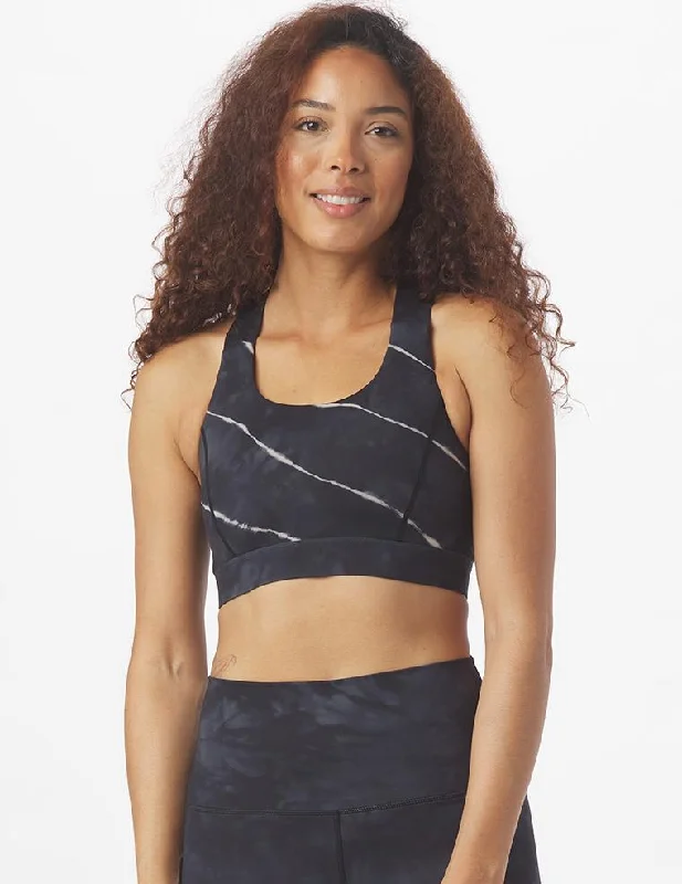 Turquoise Coral Sports Bra for Teens -Full Force Bra: Linear Tie-Dye