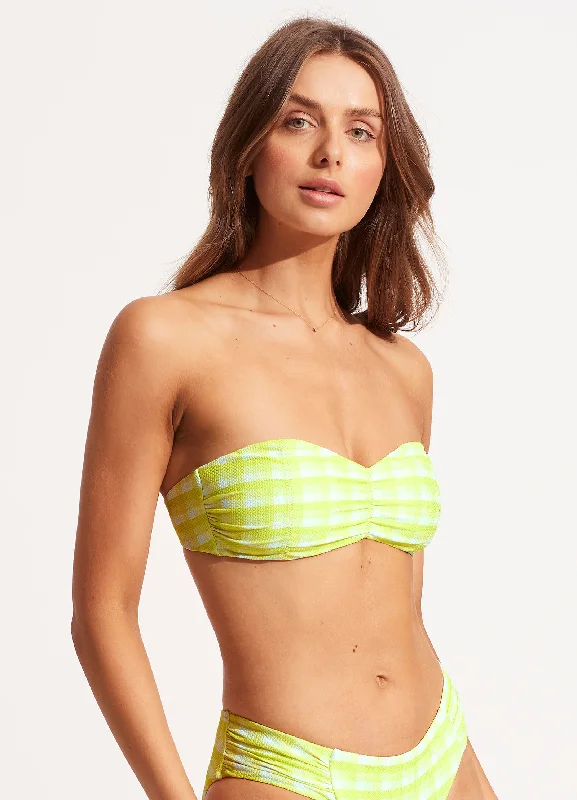 Dry-core swimwear -Portofino Ruched Bandeau - Wild Lime